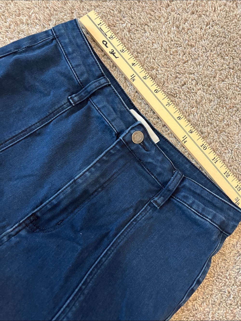 VERVET Los Angeles Dark Wash Flare Jeans Size 30 Raw Hem High Rise Stretch Denim - Picture 13 of 13